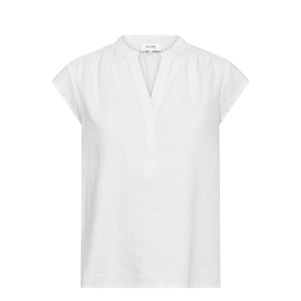 Levete Room hør bluse - LR-Naja 19 – 101304 – 1000 White