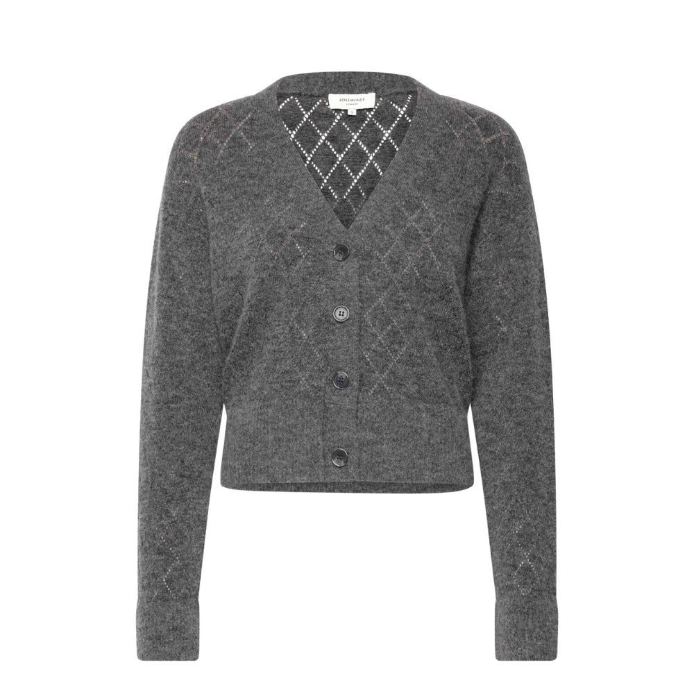 Rosemunde cardigan - RWAida Alpaca V-Neck Cardigan - 101026 - Medium Grey Melange