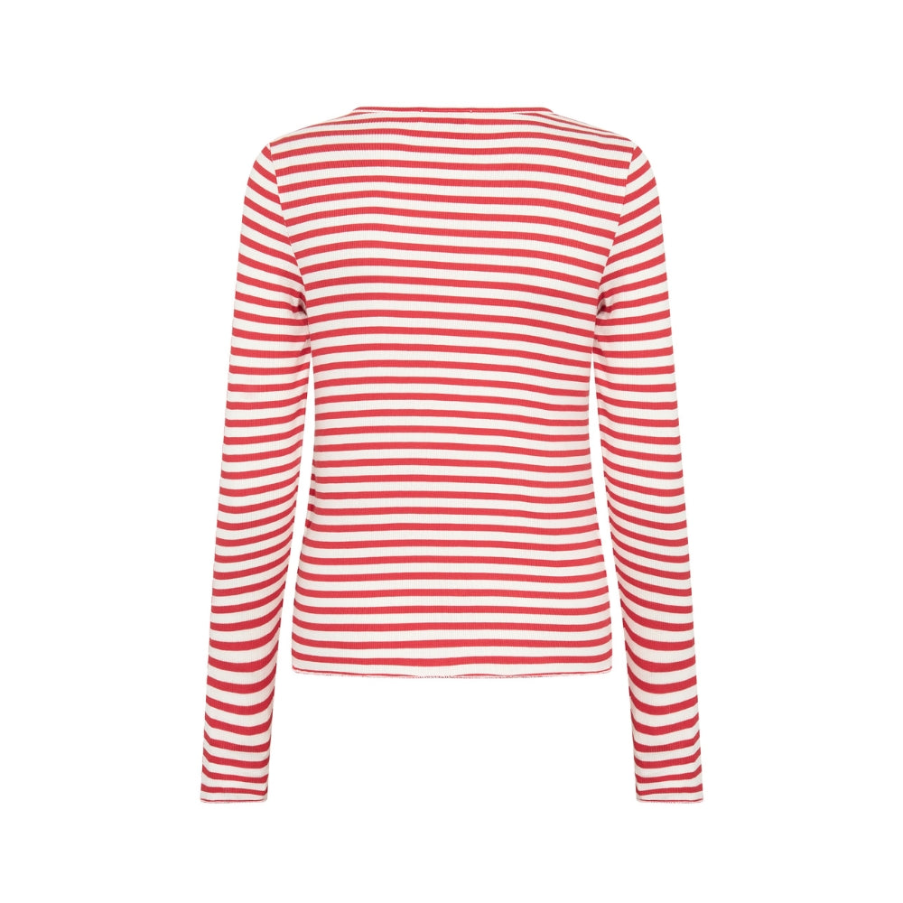 Leveté Room bluse – LR-Ika 11 (Rød/Hvid)
