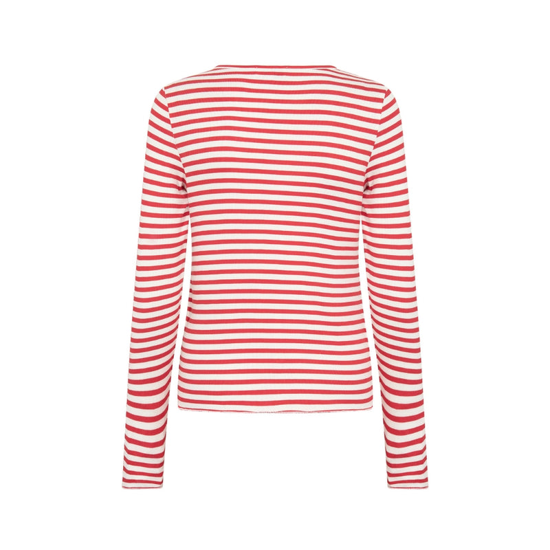 Leveté Room bluse – LR-Ika 11 (Rød/Hvid)