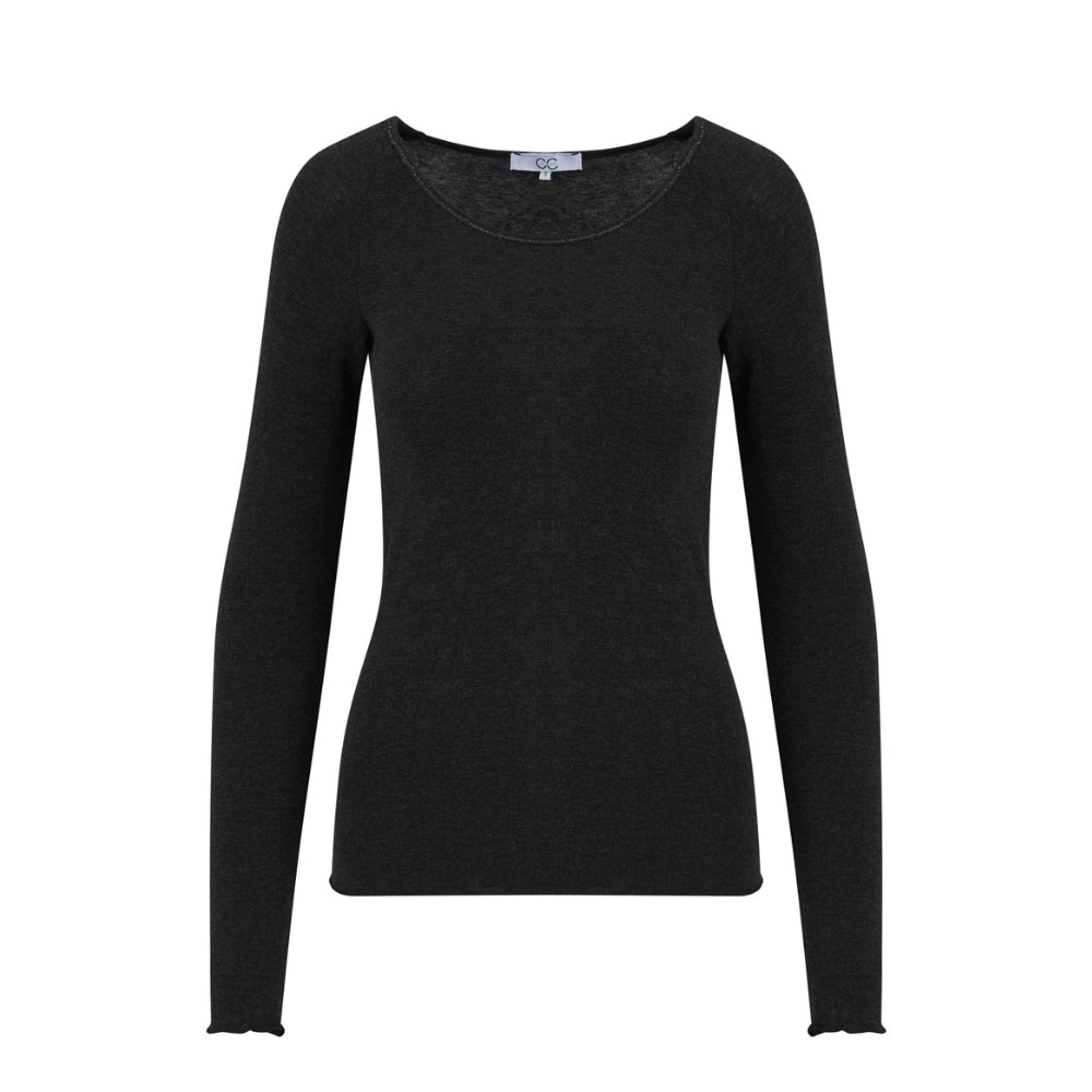 CC Heart basic bluse - CC Heart Lana Strik med lange ærmer – CCH2202 – Black