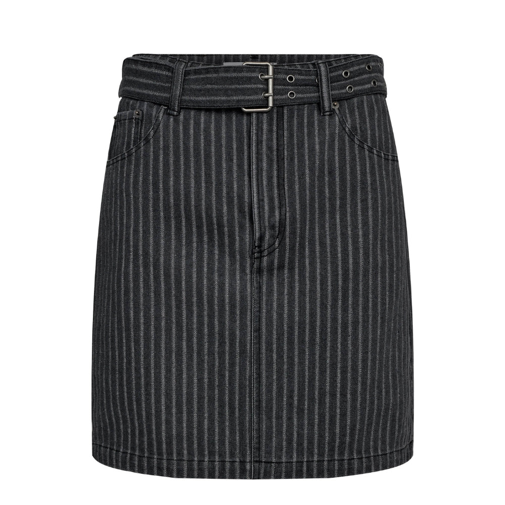 Haute L Amitie nederdel - Lou Stripe Belt Skirt – HL10174 – Dark Grey