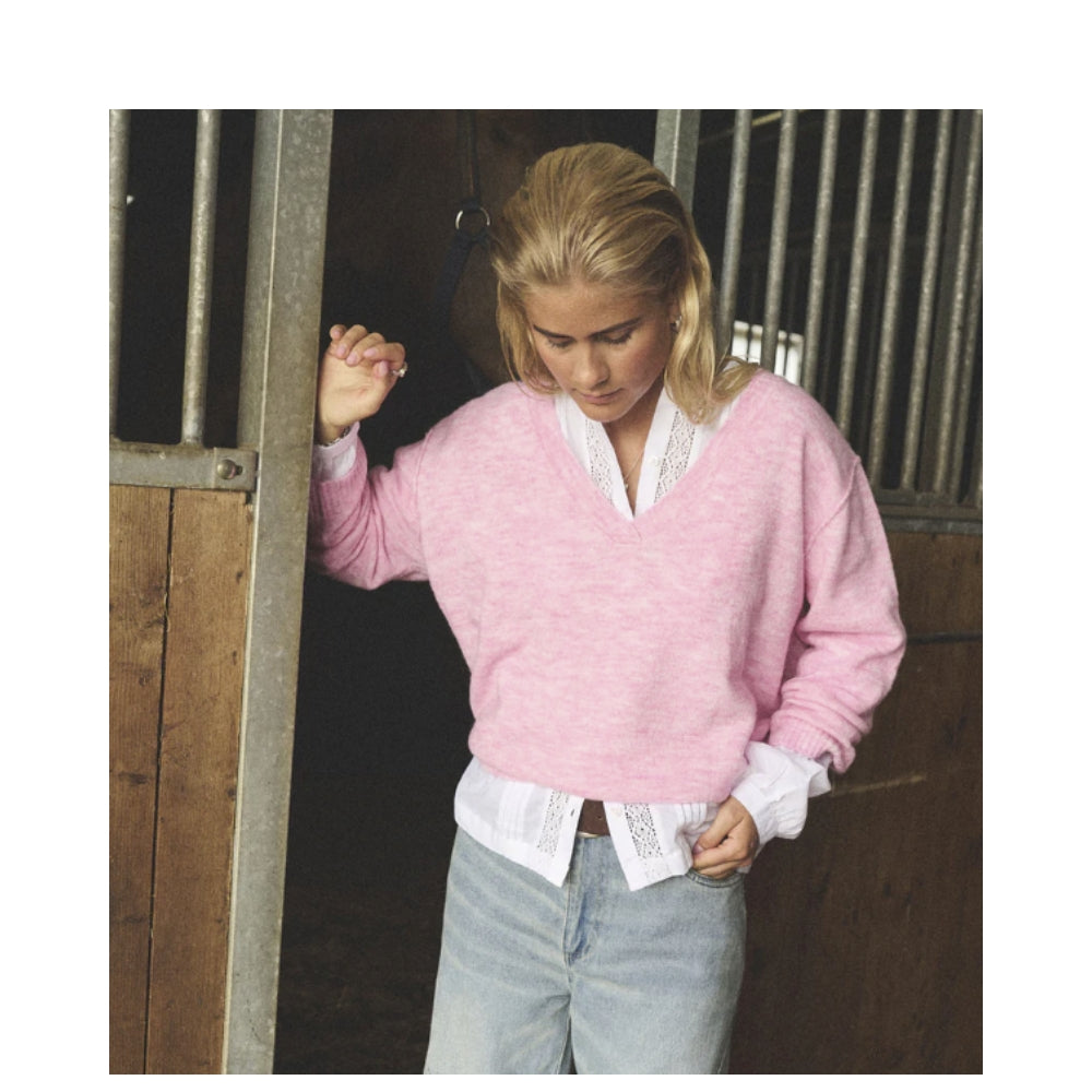 Humble strik - NinettHBS Oversize Pullover – 10977 – Soft pink melange