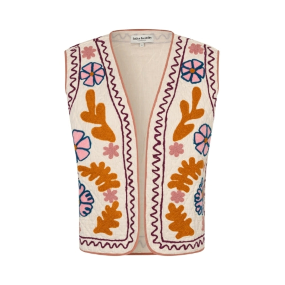 Lollys Laundry vest - HoneyLL Vest SL – 26438-1028 – Creme