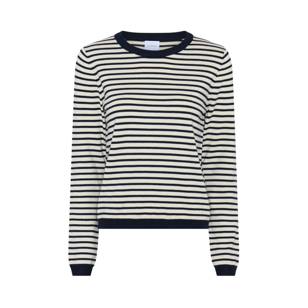 La Rouge stribet strik bluse - Sailor L/S Knit – LR1917 – Offwhite / Navy stripe