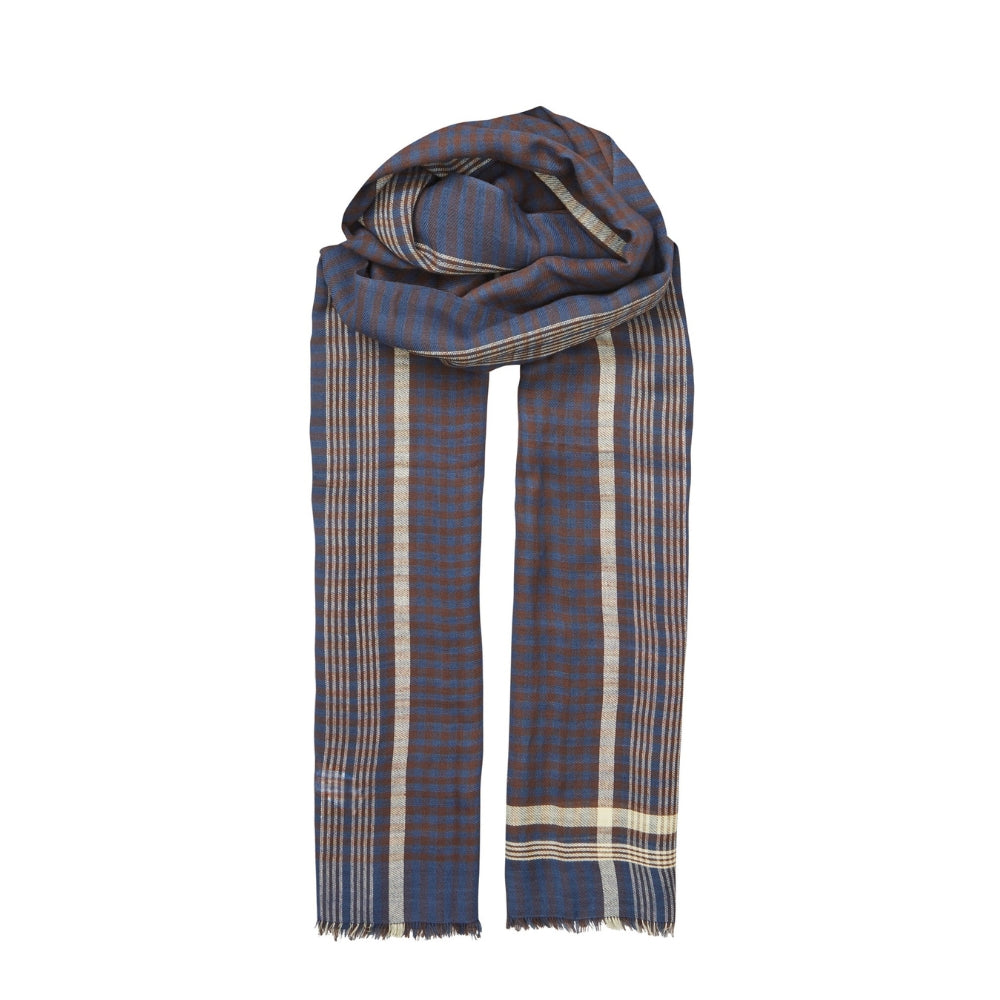 Beck Sondergaard tørklæde - Checkia Cowea Scarf – 2607300020 - Vintage Indigo Blue