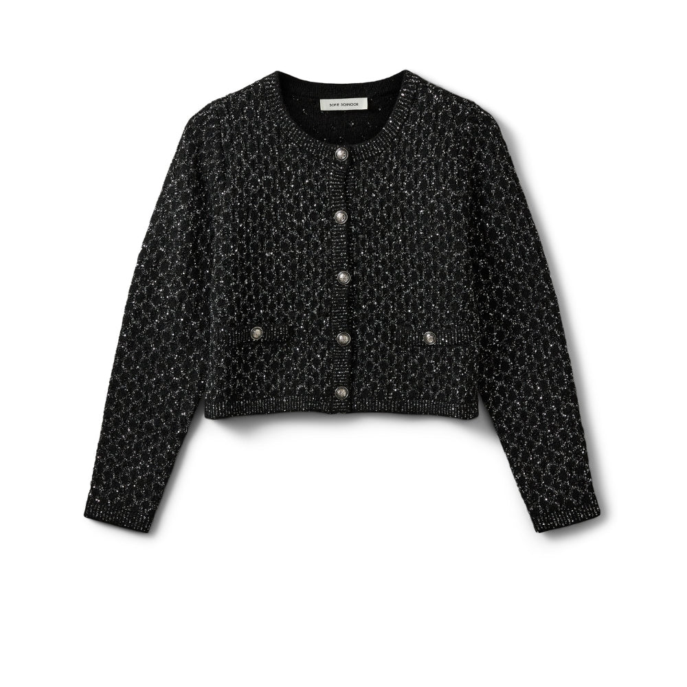 Sofie Schnoor cardigan jakke - CarnetSW Cardigan - S254505 - Black glitter