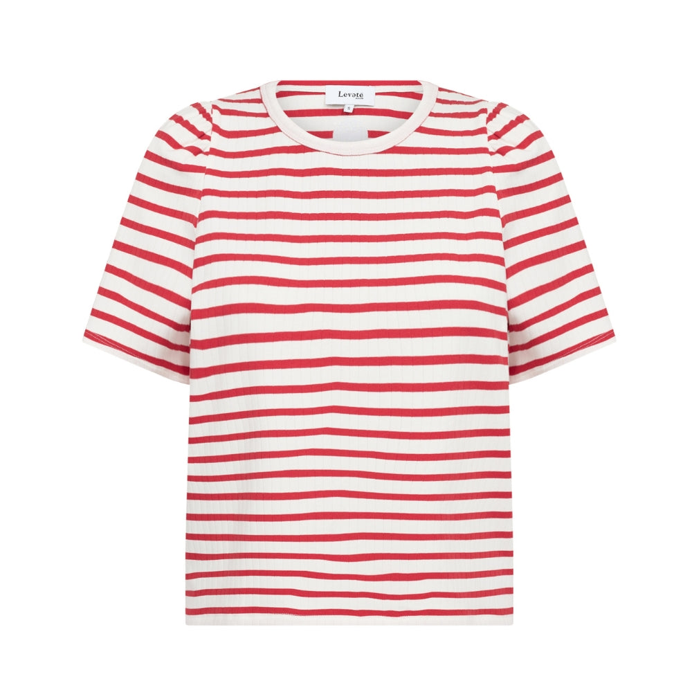 Levete Room stribet t-shirt - LR-Neddie 1 – 301683 - 4970CL Mars Red Combi