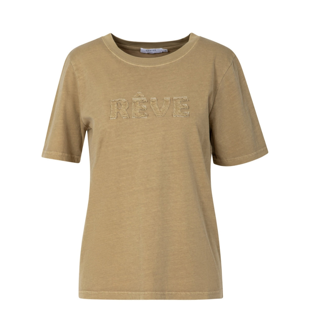 Coster Copenhagen t-shjrt - REVE Washed t-shirt Midi Ærme - 261-1502H - Washed sand