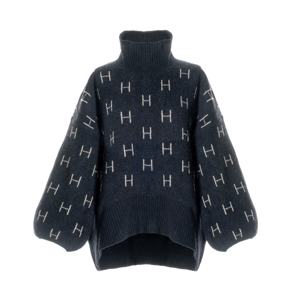 Hest strik sweater - FAM Sweater Short - 1010120101 - Black