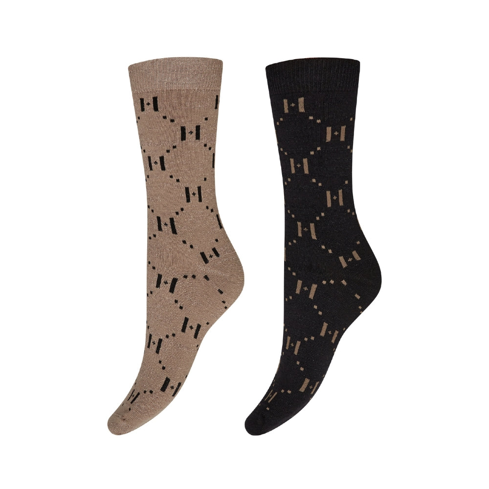 Hype the Detail strømper – 2pk 3-21554-75 (Sand/ Sort)
