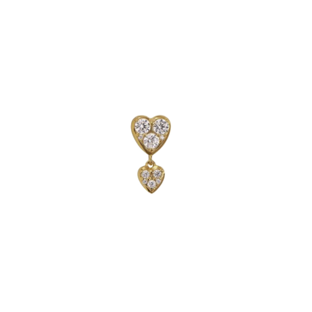 Stine A ørering - J'adore Two Petit Hearts Earring – Single  – 1424-02-S