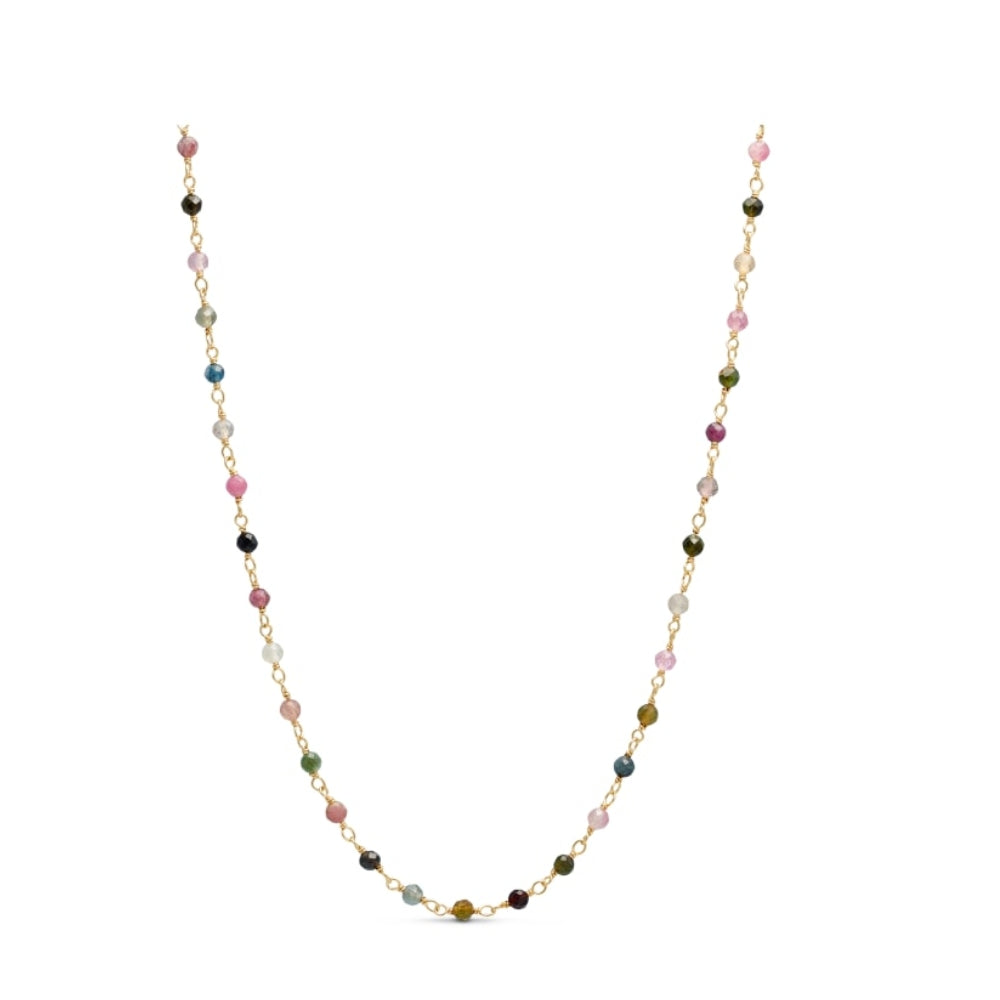 Pure by Nat halskæde med sten - Viva short necklace w. stones – 31748 G/P Tourmaline