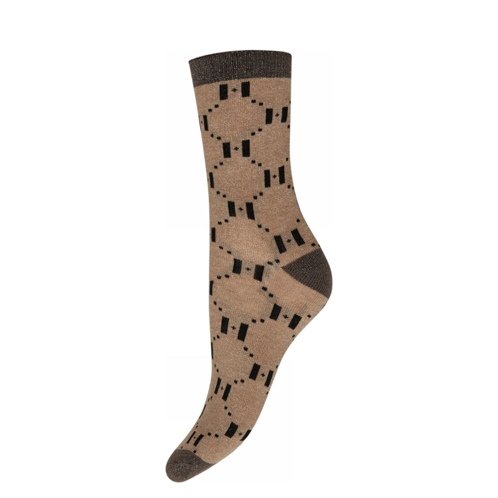 Hype the Detail strømper - Socks w/lurex - 3-21562-75-4345 (Glimmer/Beige)