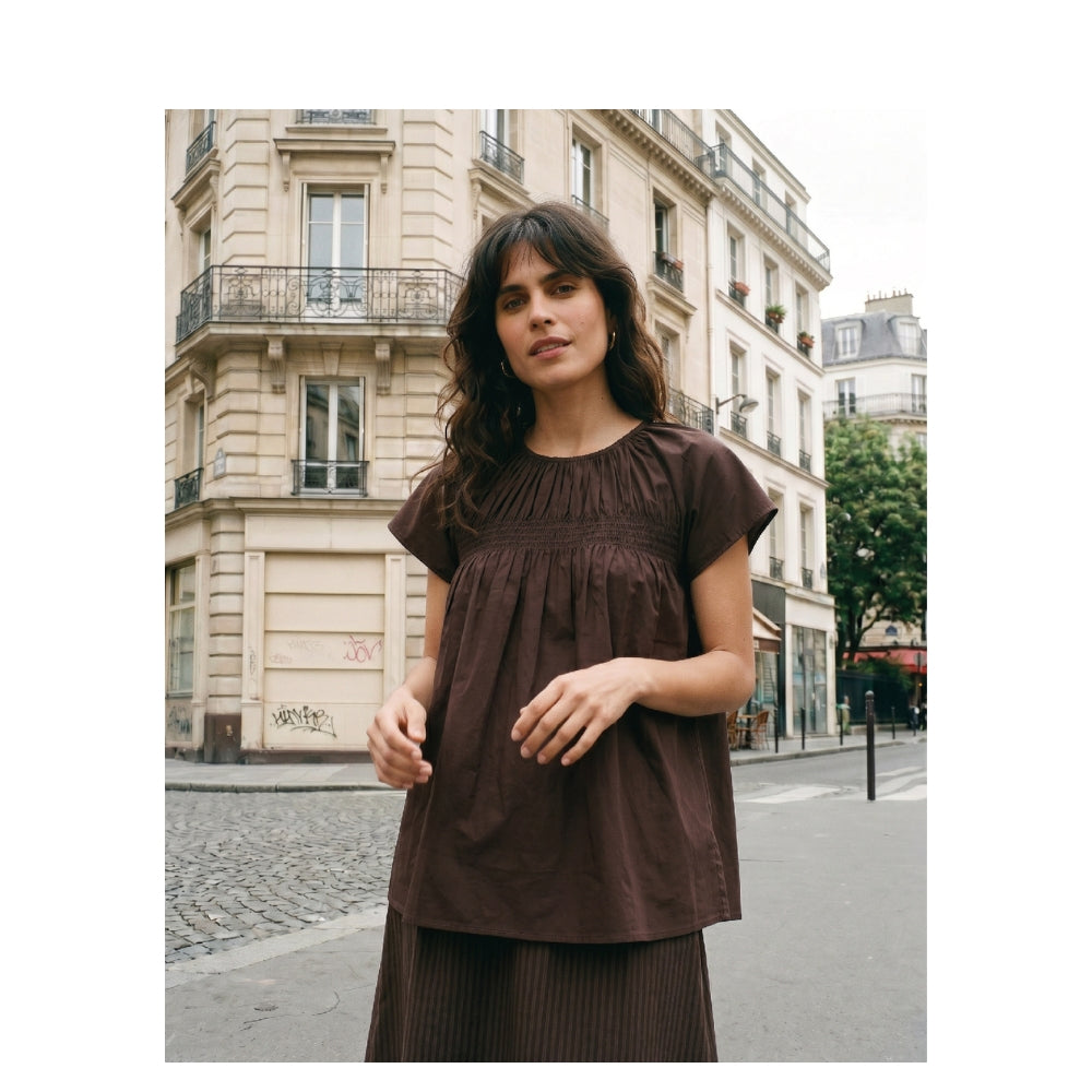La Rouge top - Vilma Sleeveless Top – LR1929 – Dark Brown