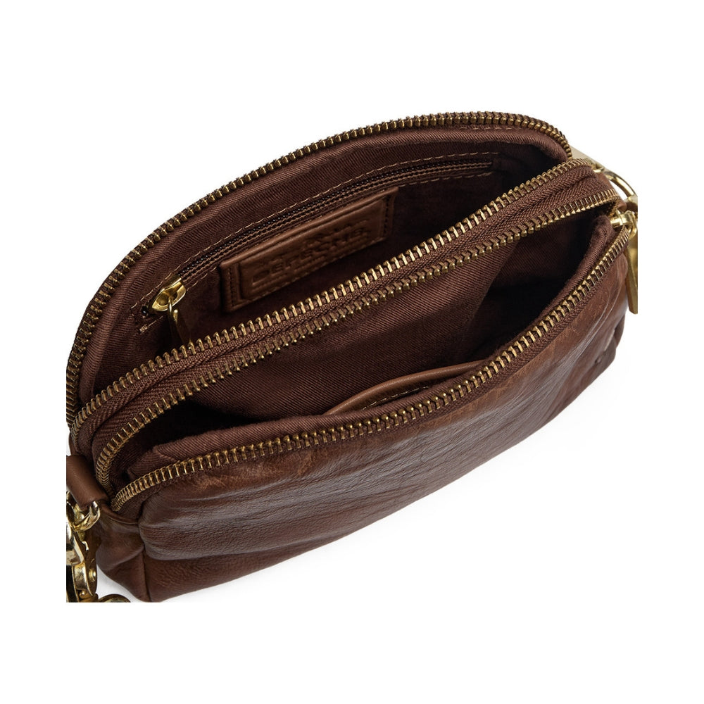 Depeche clutch i skind 15472 (Mørkebrun)