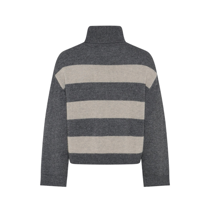 La Rouge strik sweater - Julie S/S Knit – LR1982 – Dark Grey Melange