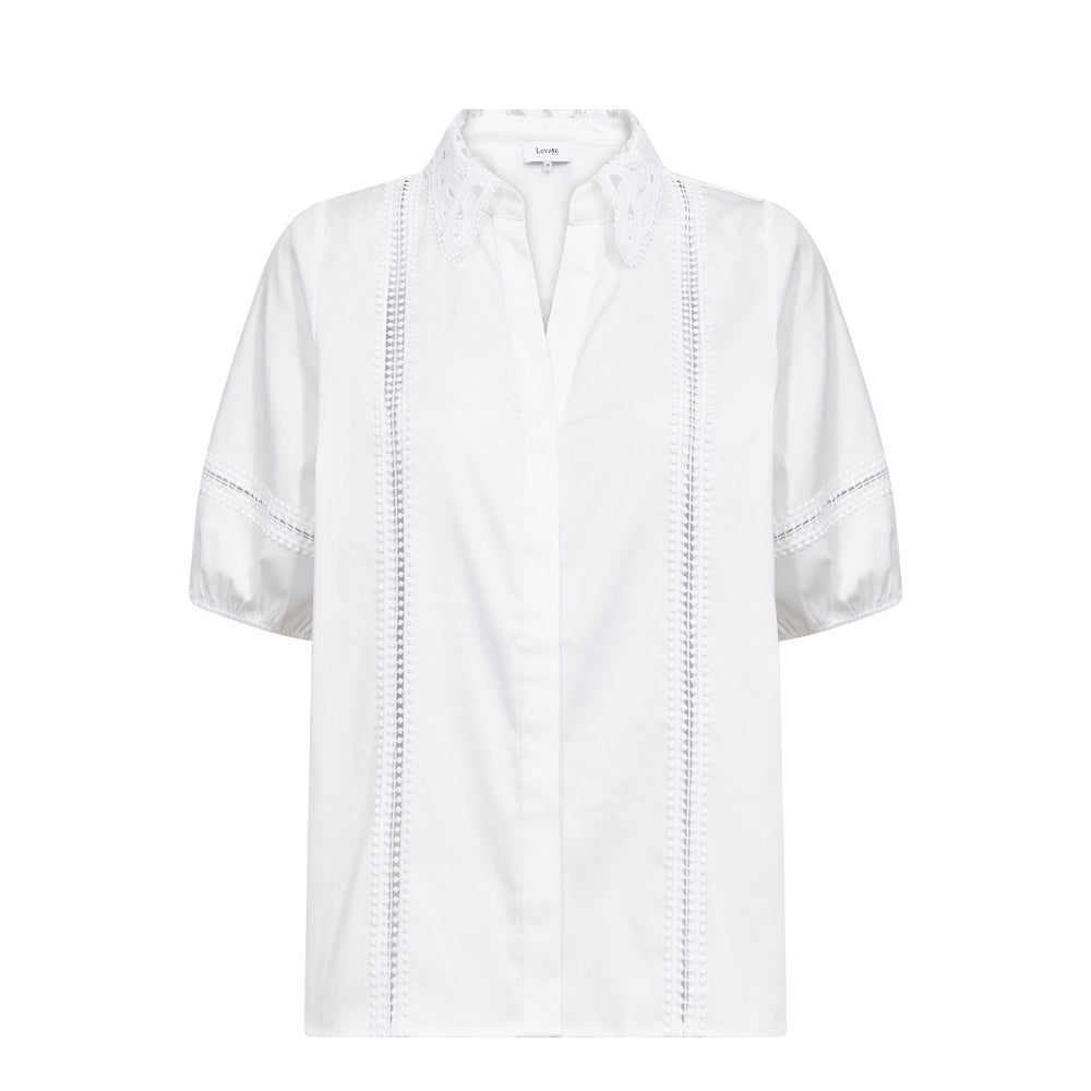 Levete Room skjorte - Isla Solid 144 – 301610 – 1000 White