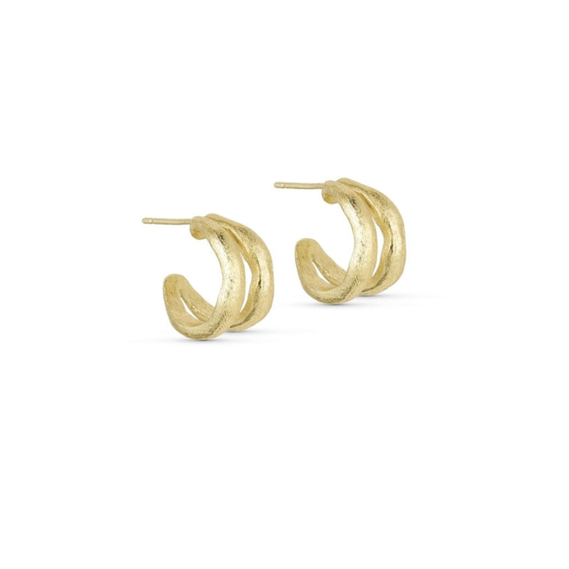 Pure by nat øreringe hoops - Paloma double earrings – 45943 (Guld)