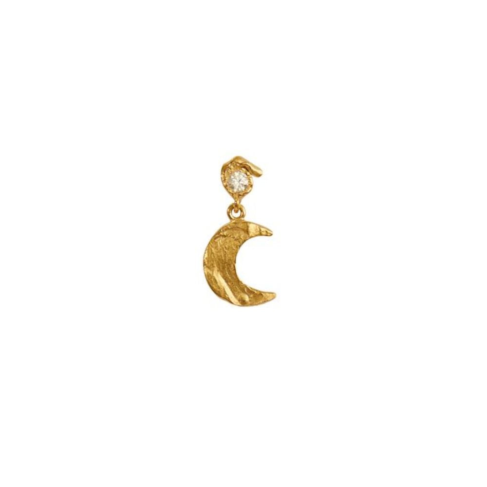Stine A øreringe - Petit Flow Earring with Claire de Lune, Single – 1431-02-S - Guld