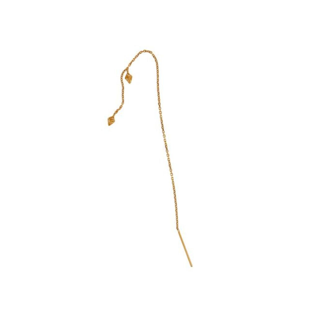 Stine A ørering - Tout Petit Ile De L'Amour Earring with Long Chain, Single – 1432-02-S - Guld