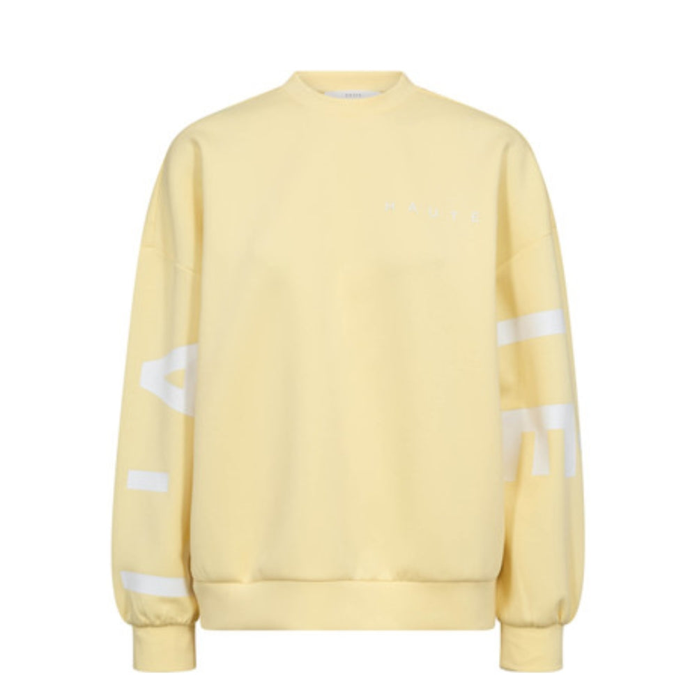 Haute L Amitie sweatshirt - Maxi Split Logo Sweat – HL10413 - Pale Yellow