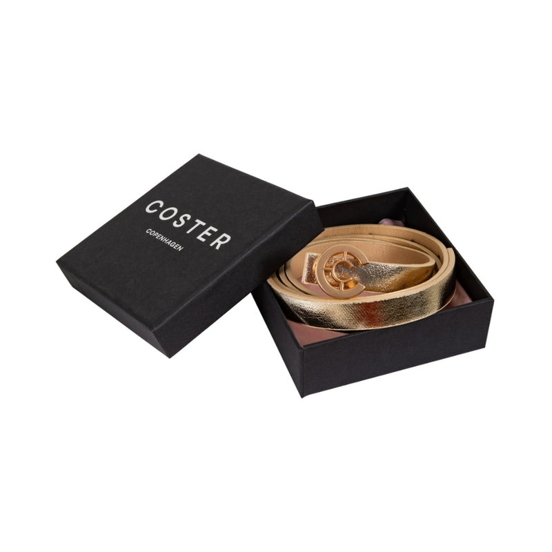 Coster Copenhagen bælte - Small logo belt – 262-9401 – Gold / gold buckle