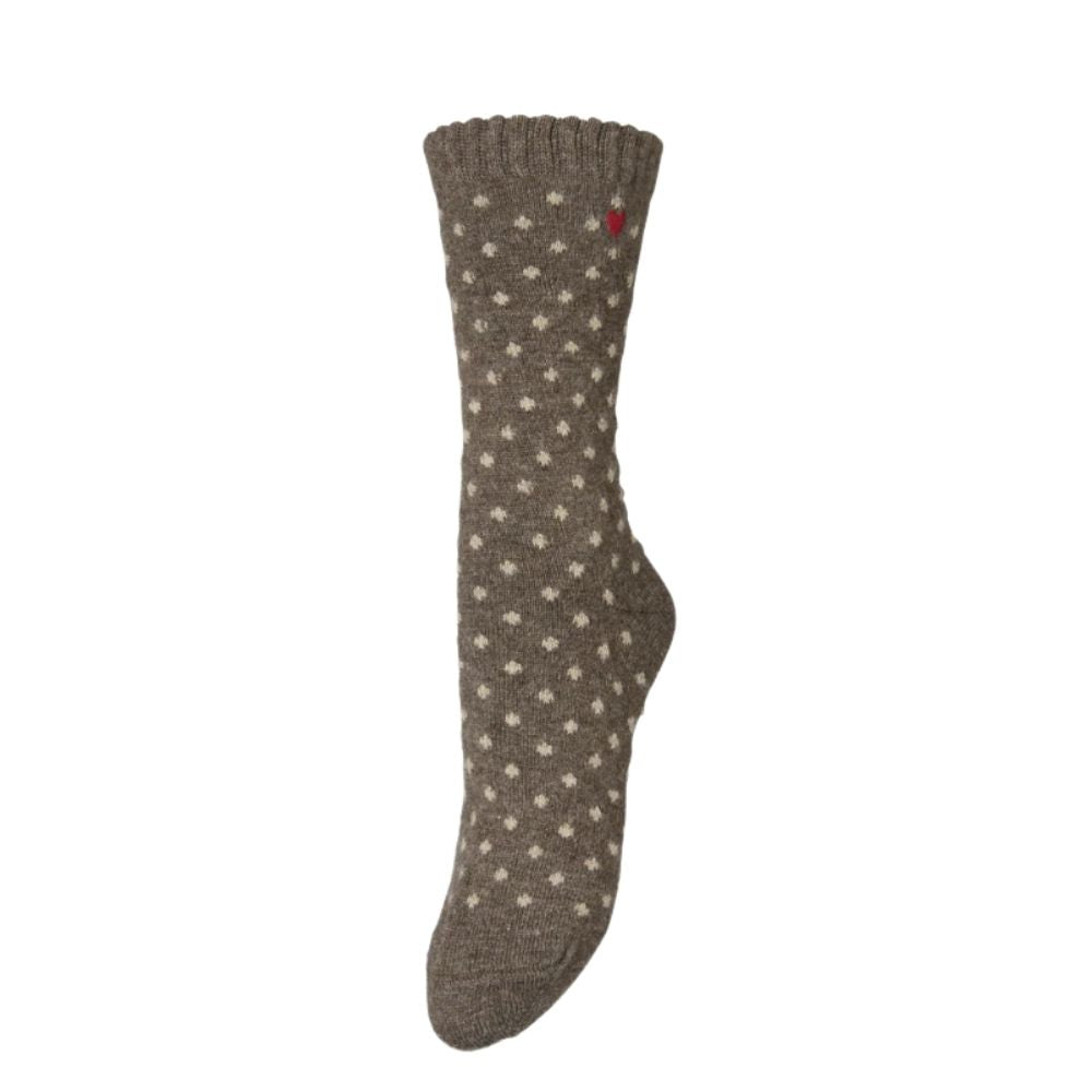 Beck Sondergaard sokker - Dotted Wola Sock – 000080000570500101 – Hot Fudge Brown 