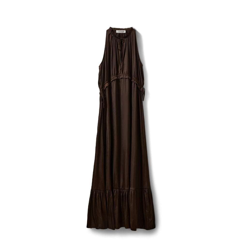 Sofie Schnoor kjole - MelSW Halter Neck Maxi Dres – S262192 – Intense Brown
