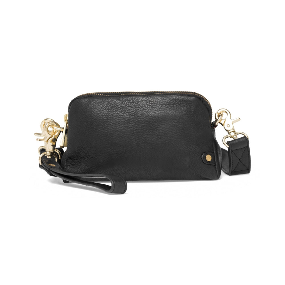 Depeche clutch i skind 15472 (Sort)