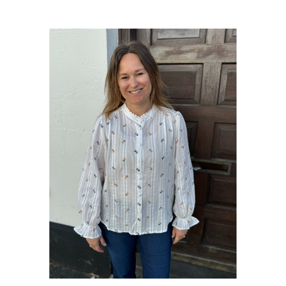 Boho Love skjorte – B1356 (Hvid)