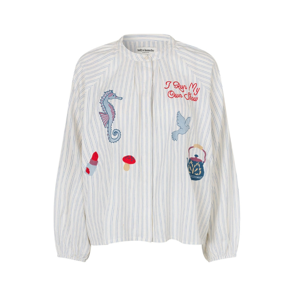 Lollys Laundry skjorte – HaileyLL (Hvid/Blå)