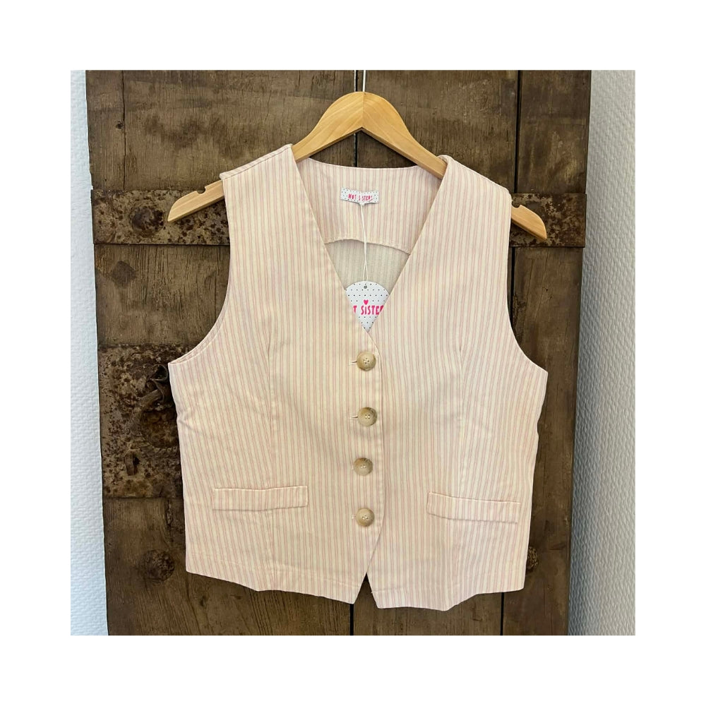 Not Sisters vest –Vera (Råhvid/Pink)