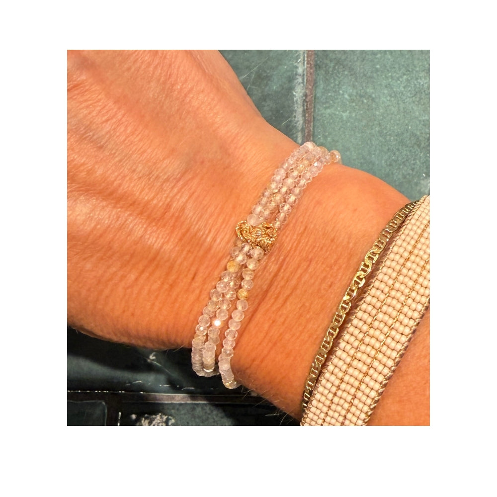 Ibu Jewels armbånd - AB25 Lulu Fresh (Rutilated Quartz)