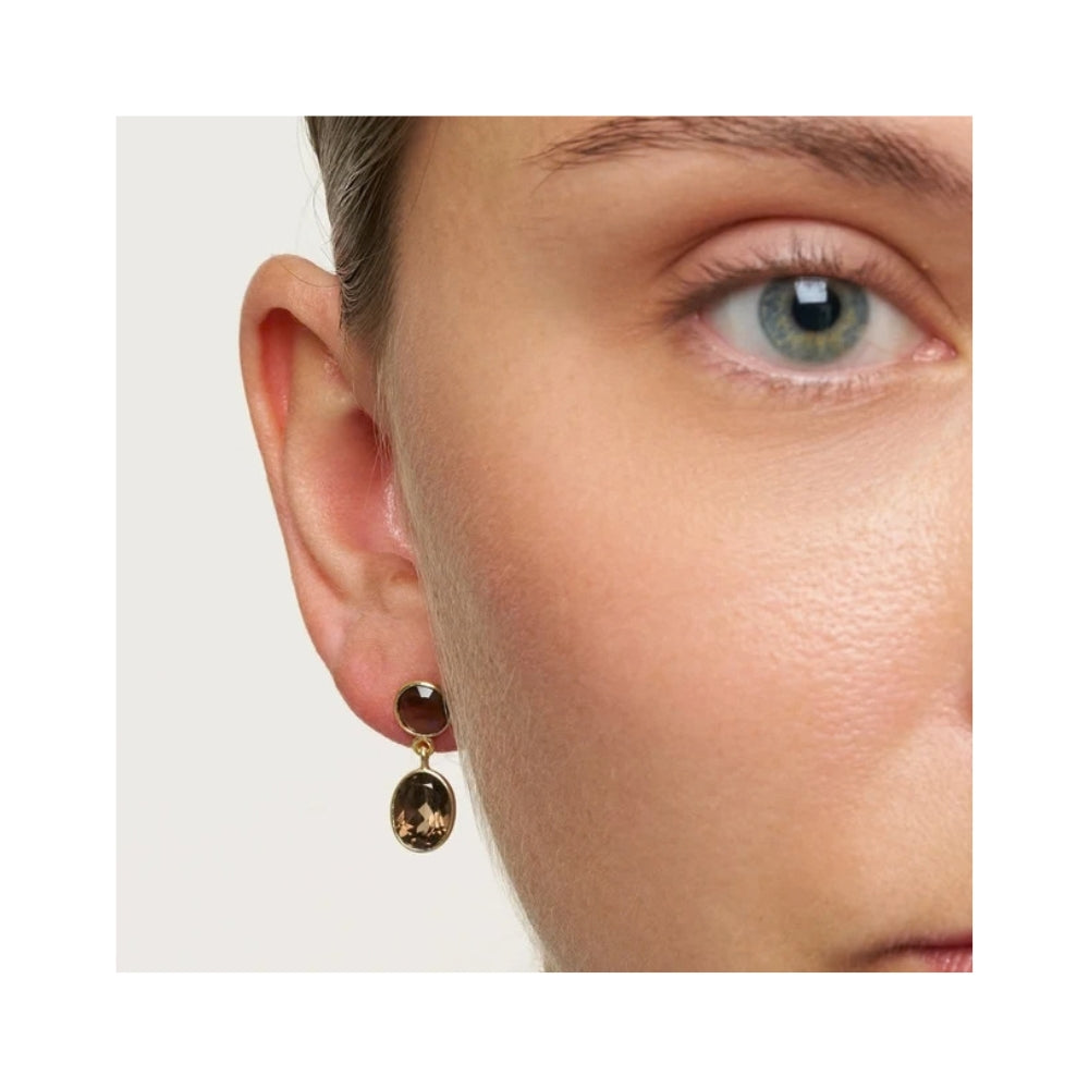 Pure by Nat øreringe – Jade 45999 (Guld/Brun)