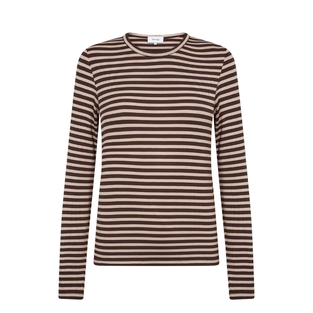 Leveté Room bluse – LR-Ika 11 (Brun/Mørkebrun)