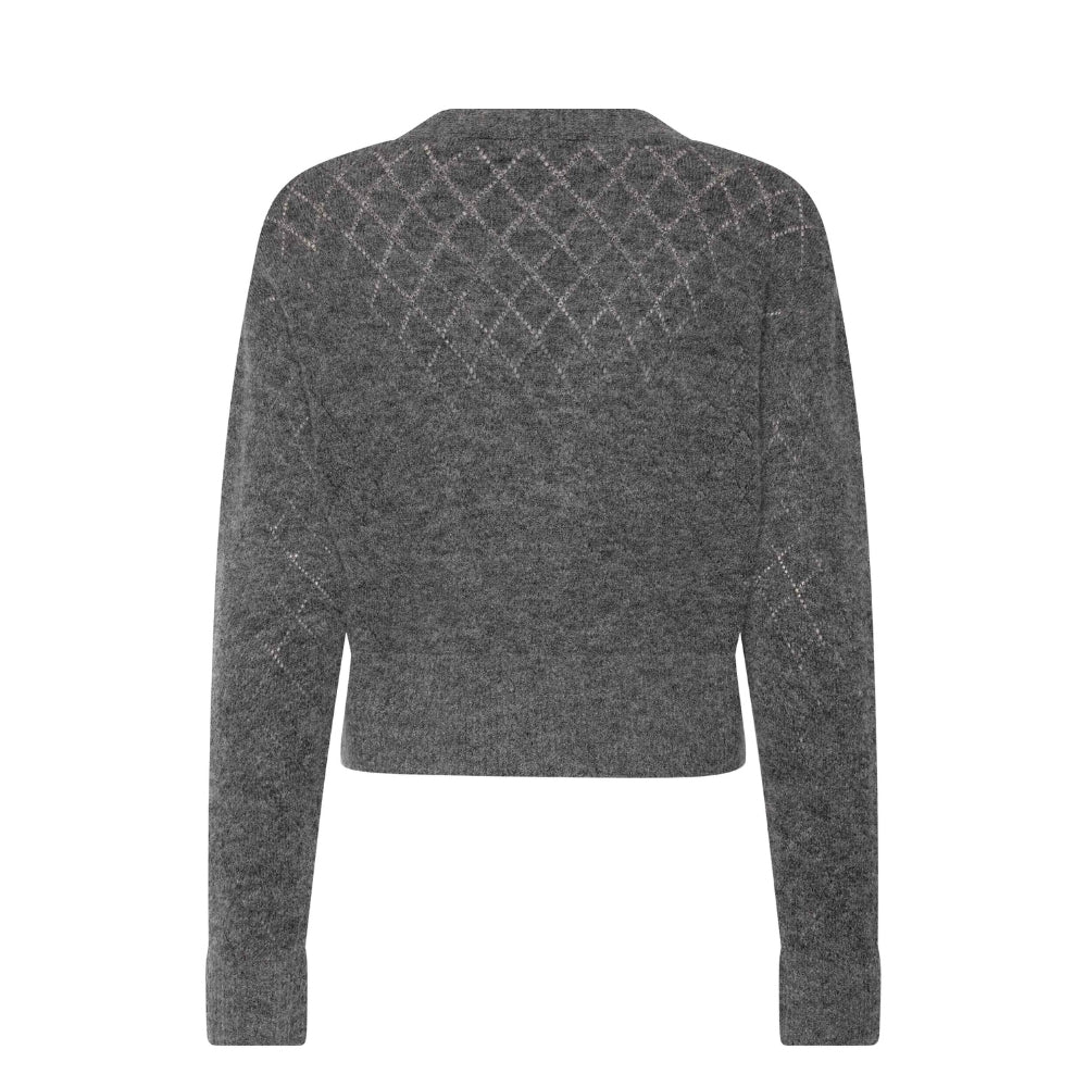 Rosemunde cardigan - RWAida Alpaca V-Neck Cardigan - 101026 - Medium Grey Melange