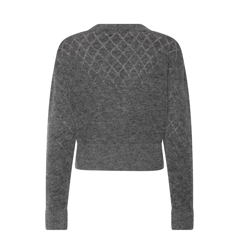 Rosemunde cardigan - RWAida Alpaca V-Neck Cardigan - 101026 - Medium Grey Melange