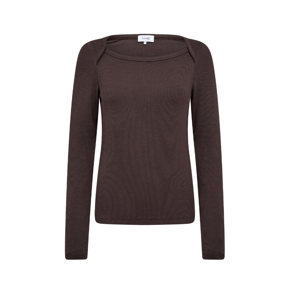 Leveté Room bluse – LR-Ika 34 (Mørkebrun)