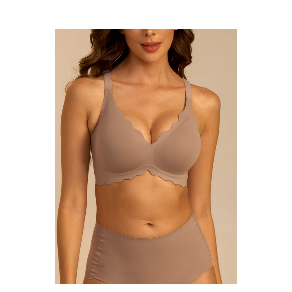 Femifemme bh - SoftScallop Full Coverage Bøjlefri BH - FF6001 - Soft Mocha
