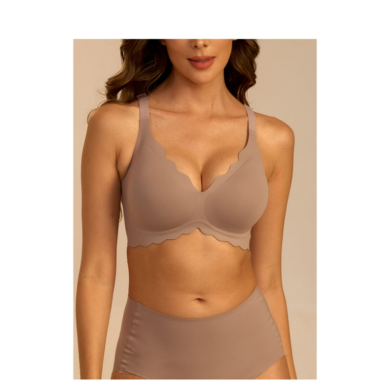 Femifemme bh - SoftScallop Full Coverage Bøjlefri BH - FF6001 - Soft Mocha