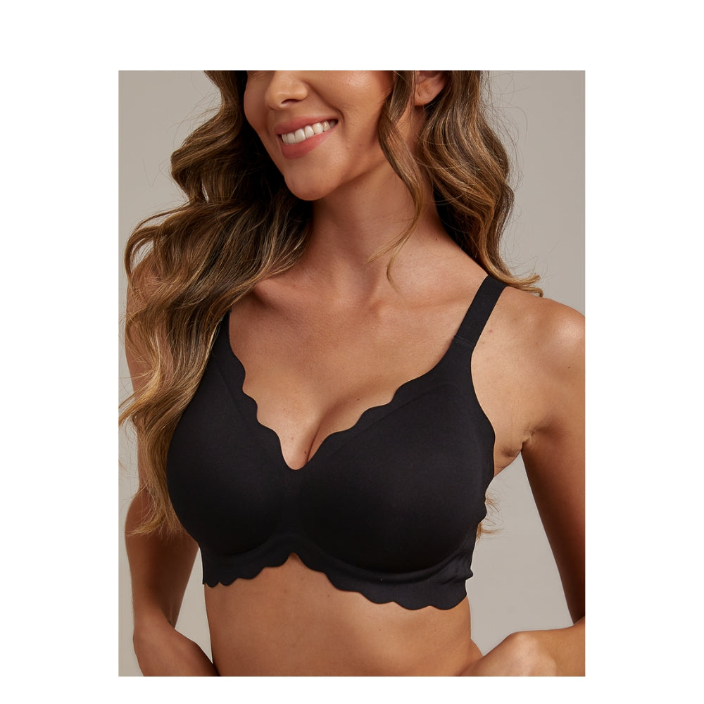 Femifemme bh - SoftScallop Full Coverage Bøjlefri BH - FF6001 - Black
