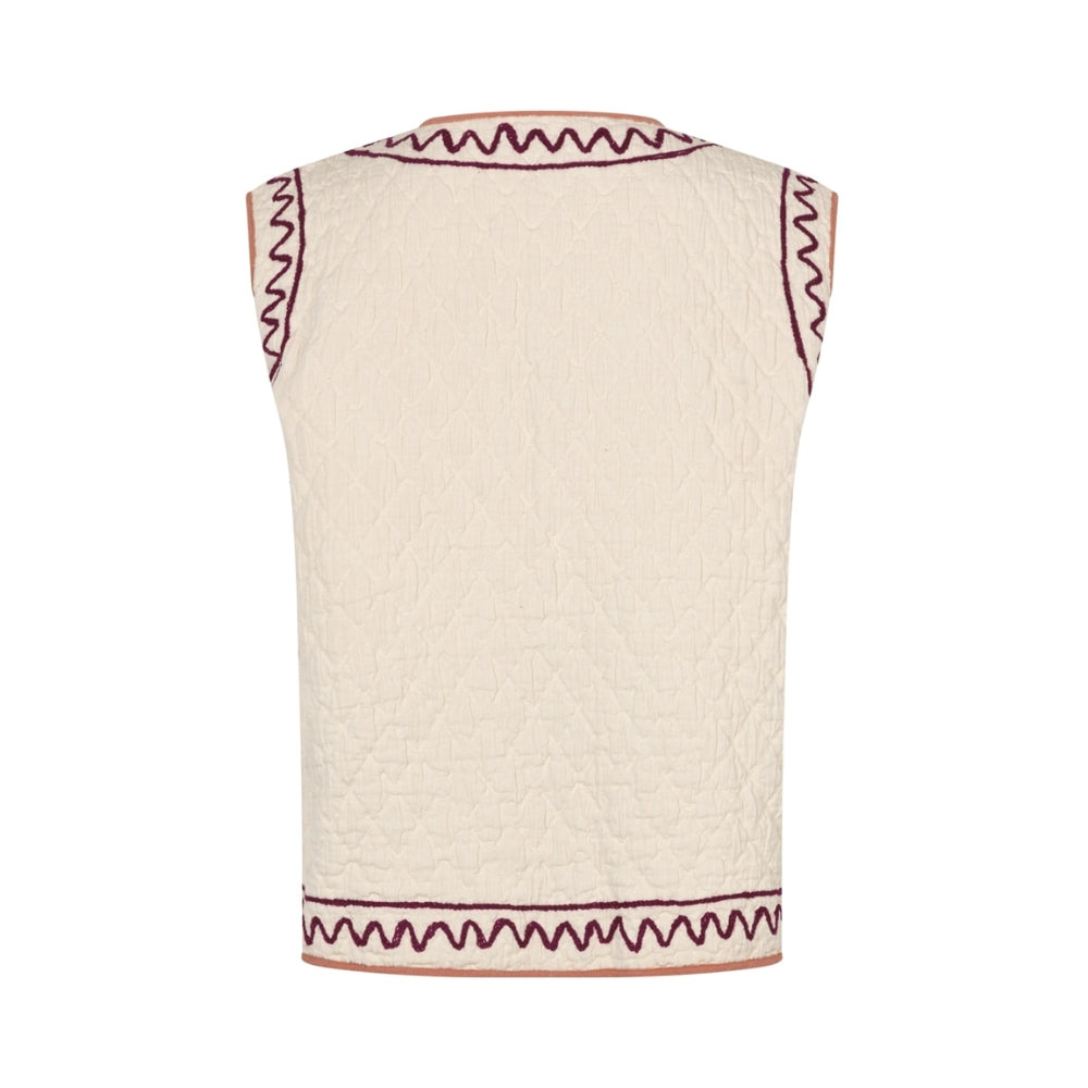Lollys Laundry vest - HoneyLL Vest SL – 26438-1028 – Creme