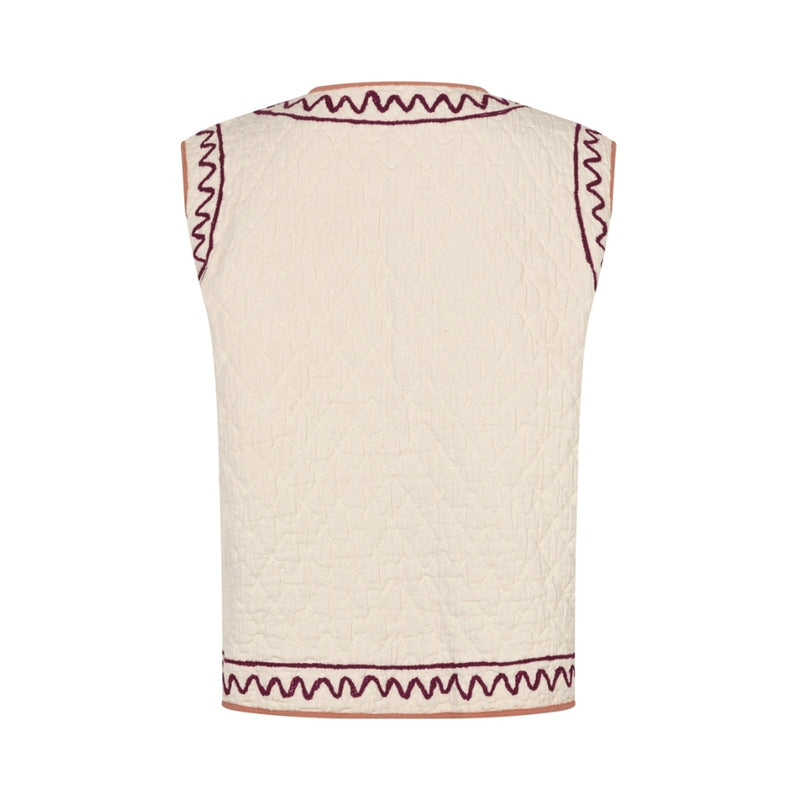 Lollys Laundry vest - HoneyLL Vest SL – 26438-1028 – Creme