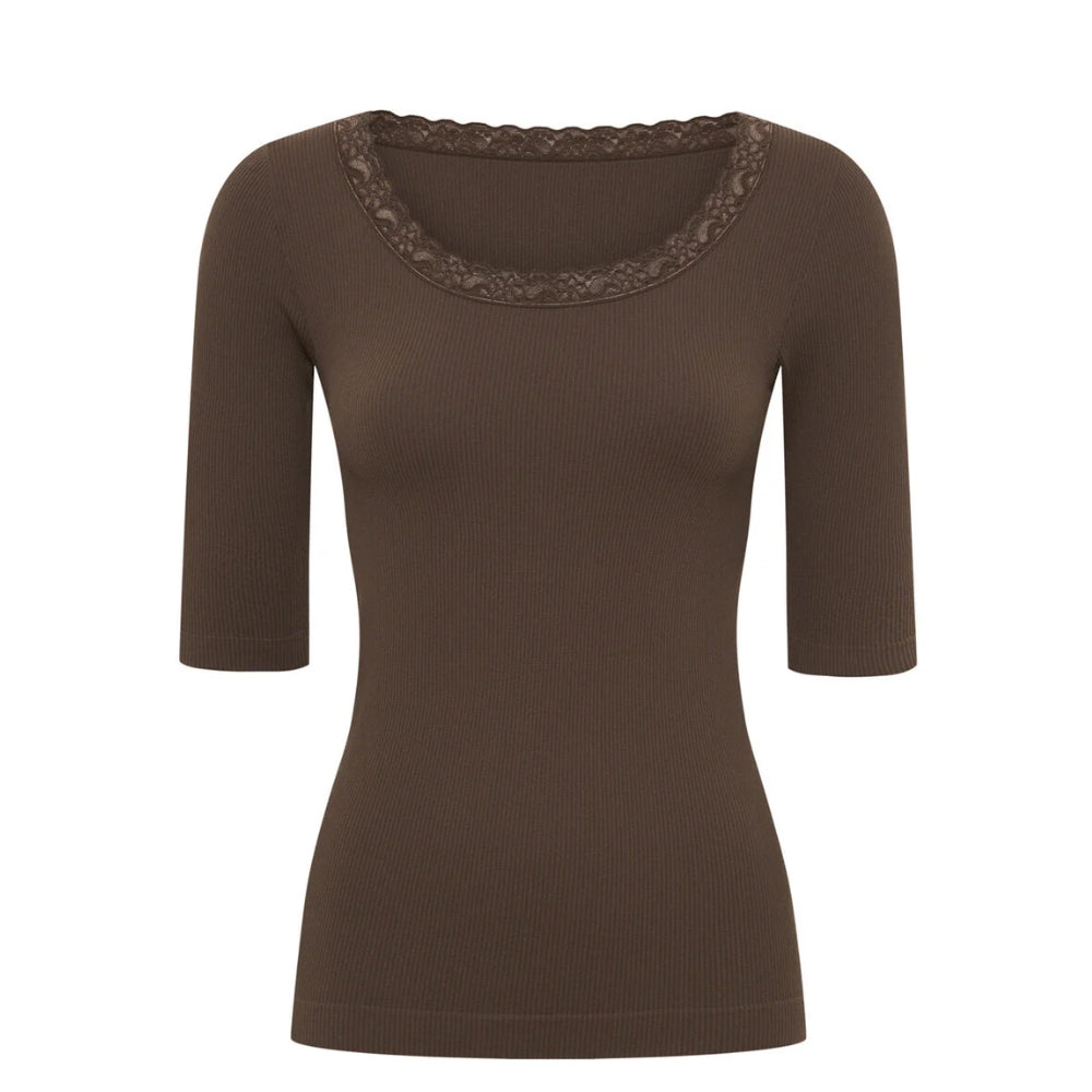 Tim & Simonsen t-shirt - Frida Top SS – H5-668 – Caffe
