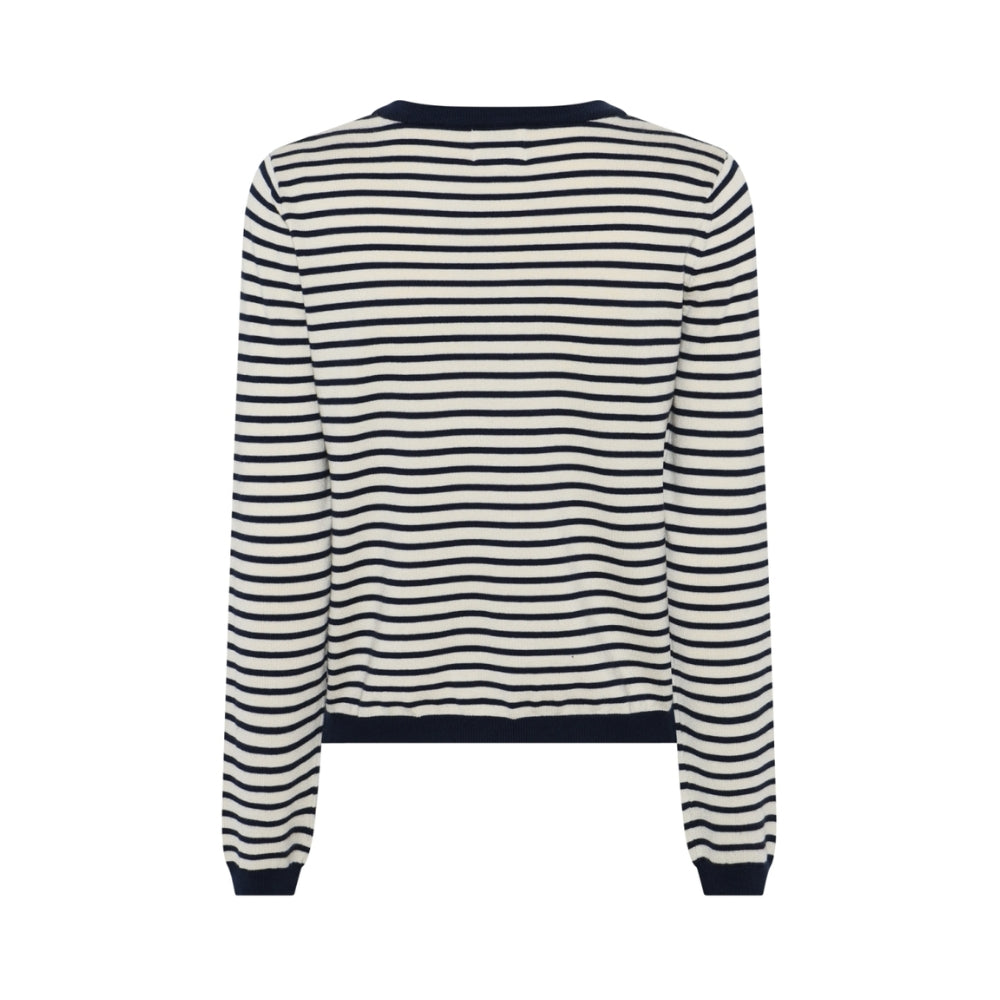 La Rouge stribet strik bluse - Sailor L/S Knit – LR1917 – Offwhite / Navy stripe