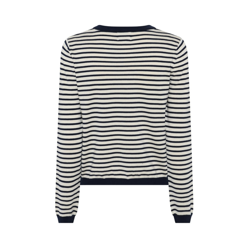 La Rouge stribet strik bluse - Sailor L/S Knit – LR1917 – Offwhite / Navy stripe