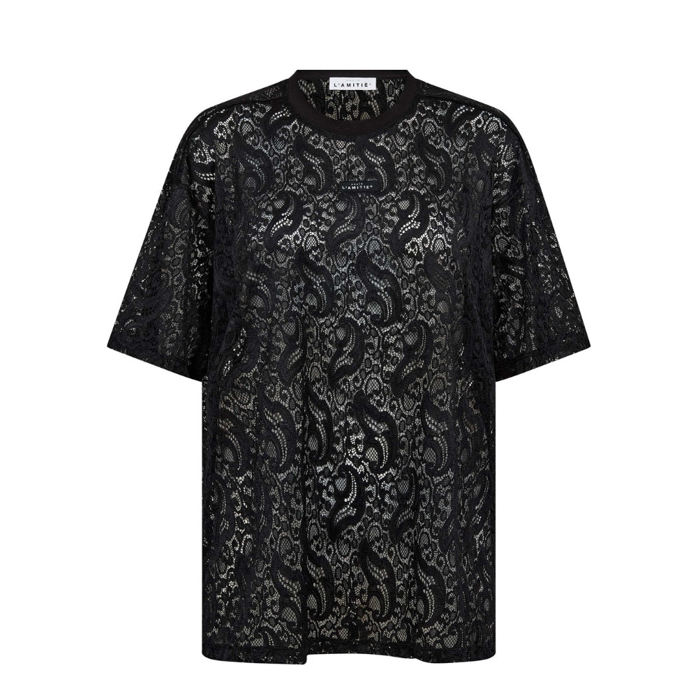 Huate L Amitie t-shirt - Summer Lace Loose Tee – HL10725 – Black