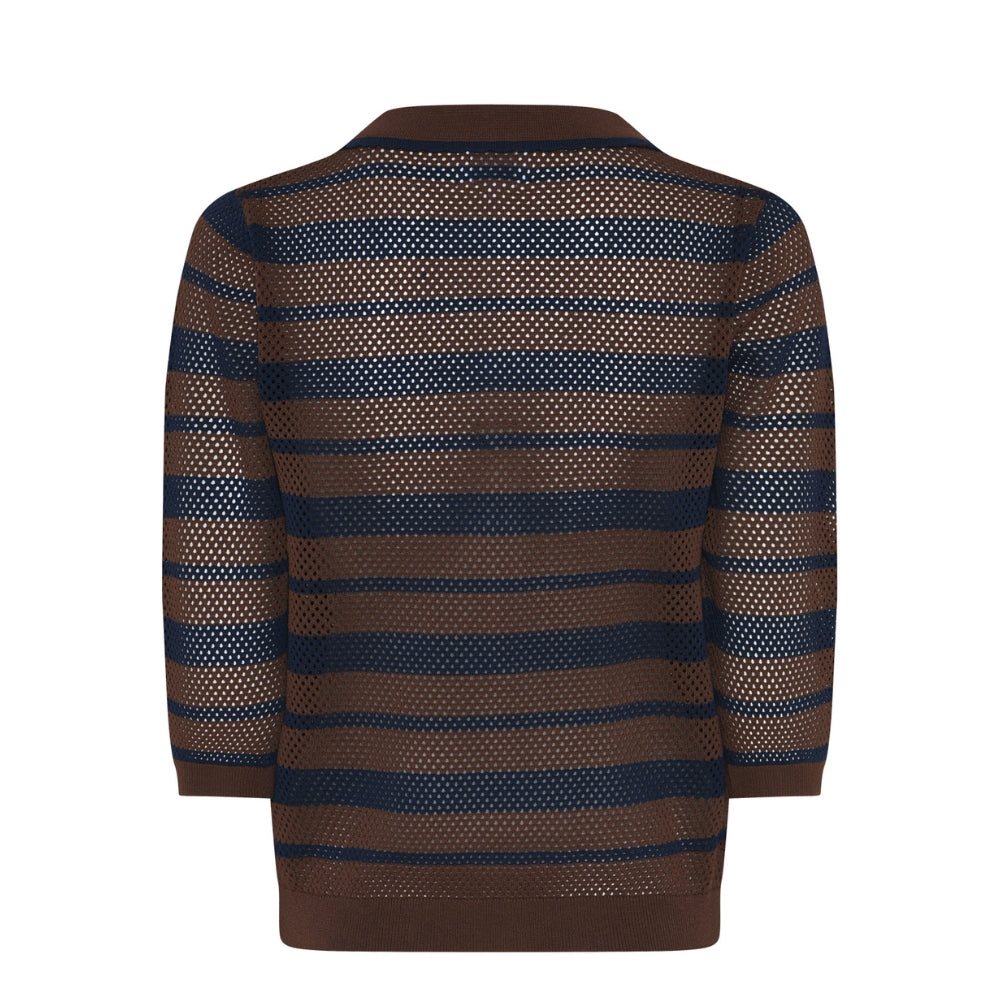 La Rouge strik polo Charlotte Knit Polo – LR1903 – Brown/Navy