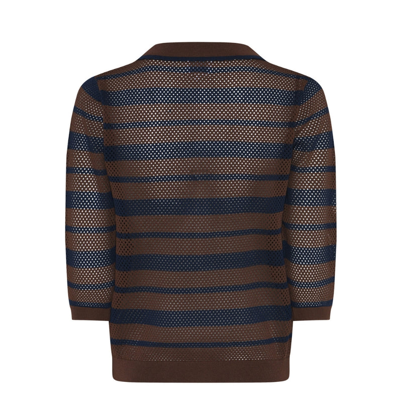 La Rouge strik polo Charlotte Knit Polo – LR1903 – Brown/Navy